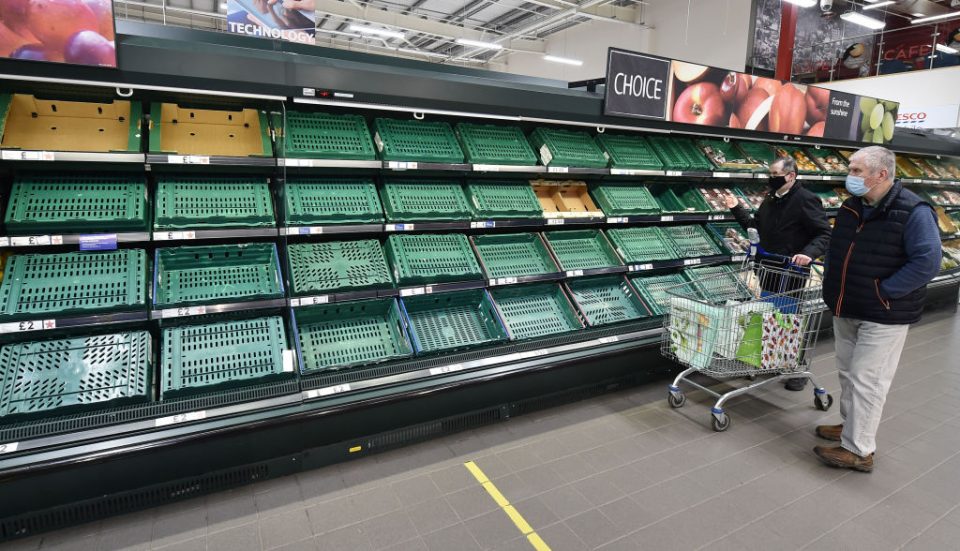 Empty shelves in supermarkets late June 2021
